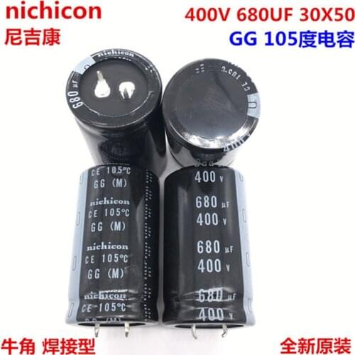 2PCS/10PCS 680uf 400v Nichicon GG 30x50mm 400V680uF Snap-in PSU Capacitor