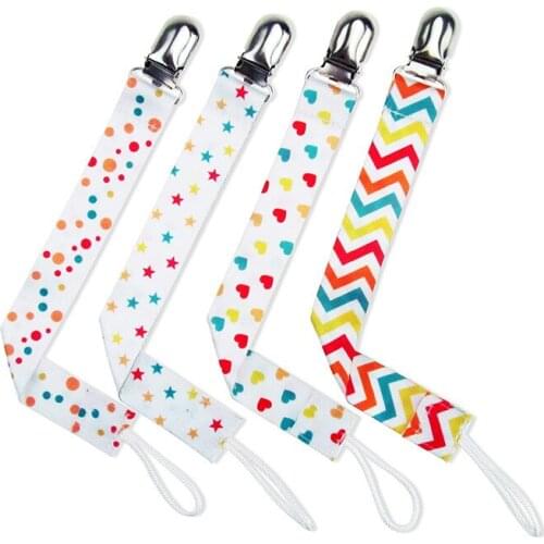 Baby Pacifier Clip Chain Ribbon Holder Pacifier Soother Clips Leash Belt Nipple Holder For Infant Feeding 4 Pcs