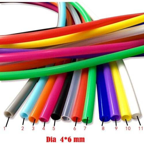 4x6 Black white pink orange blue green yellow purple Silicone rubber tube inner x outer dia pipe Hose plumbing fish tank water