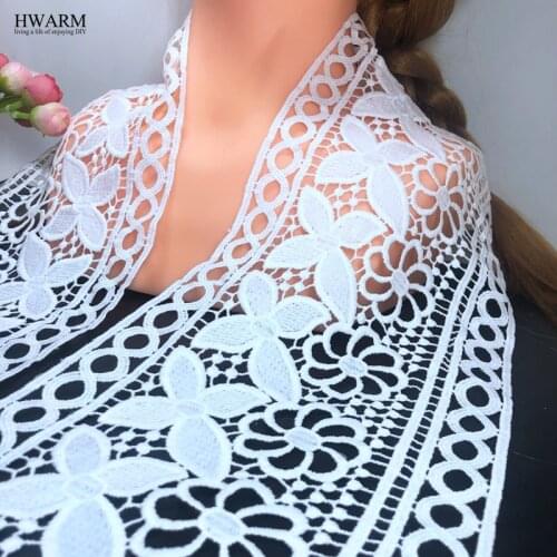 5yard 15cm Clover round white african lace fabric trim wedding decoration hat pillow skirt accessories DIY full dress sewing