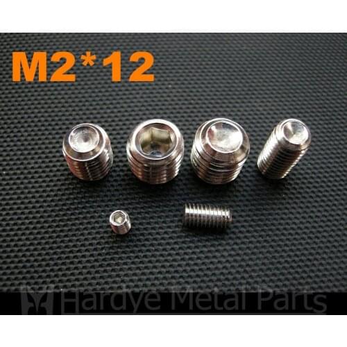 500pcs/lot M2*12 DIN916 stainless steel hex socket set scew with cup point grub screw