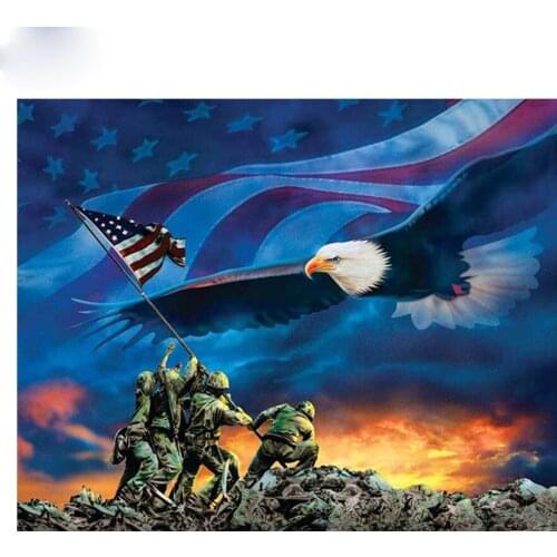 5D DIY Diamond Embroidery Americans Eagle and military Diamond Painting Cross Stitch Full Drill Mosaic Decoration Z1148