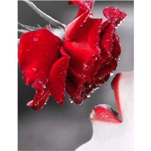 Diamond Mosaic Red lips girl kiss rose DIY diamond painting cross stitch wedding home decoration wall stickers art
