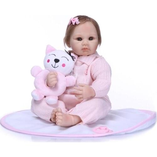 Bebe-Reborn silicone baby dolls 22inch 55cm adorable girl new design NPK reborn baby doll toys gift for child boneca reborn