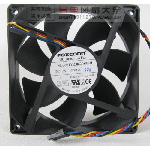 Free Shipping For Foxconn PV123812DSPF01 NN495 0NN495 Server Square Fan 12V 0.90A