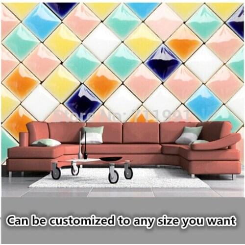 Free shipping custom wallpaper mural modern 3D geometric prism pattern sofa bedroom TV backdrop wallpaper Wallpaper for children