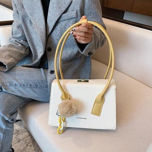 Contrast color Large Armpit bag 2021 Fashion New High-quality PU Leather Womens Designer Handbag High capacity Shoulder Bags