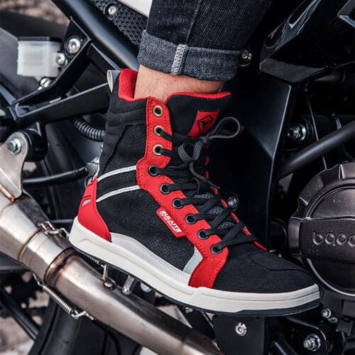Motorcycle Boots Breathable Men Moto Boots Black Motorcycle Riding Boots Motorcycle Shoes Four Seasons Casual Shoes Size 39-46