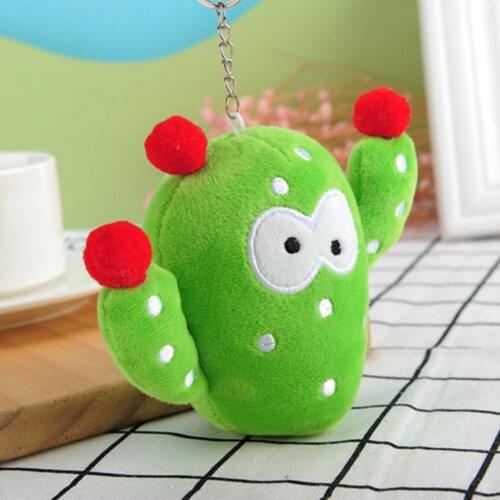 Decorative Stuffed Keychain Novel Large Eyes Cute Cactus Stuffed Plush Doll Toy Keychain for Girl Bag Pendant