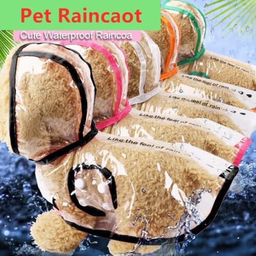 Pet Dog Raincoat Waterproof Hooded Rain Coat for Small Dogs Cats Teddy Transparent Raining Coat Windproof Rain Poncho Clothes