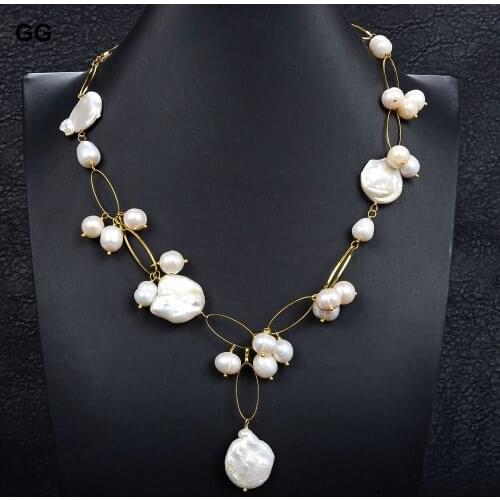 GG Jewelry 21" White Keshi Pearl Necklace