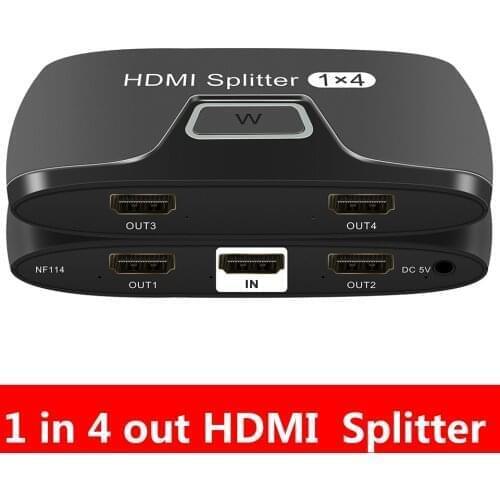 HDMI Splitter 4K HDMI for Xiaomi Mi Box 1x4 Adapter HDMI Switcher 1 in 4 out for PS4 with dc cable