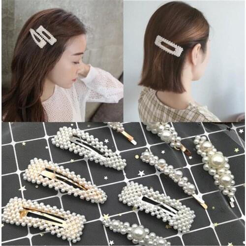 Hot 500pcs/lot Fashion Metal Pearl Hair Clips Decorations Women Hairpins Hair Barrettes Floral Girls Headwear Clamps Styling