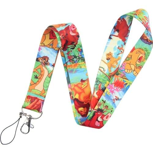 LT924 The Lion King Kids Lanyard For Keychain ID Card Cover Pass student Mobile Phone Badge Holder Key Ring Accessories gifts