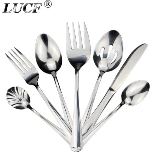 LUCF Useful Dinnerware best matching Stainless Steel Western Flatware 10pcs untensil Separate Sale Practical Cutlery Full Sets