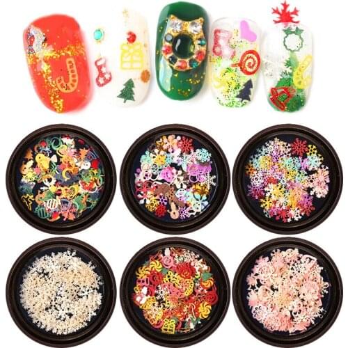 Manicure Christmas Ornaments Wood Pulp Computer Tablet Snowflake Santa Mixed Nail Art Jewelry Accessories