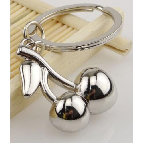 Cute Zinc alloy Cherry Keychain Key Ring Pendant Girl Friend Kid Gift Present