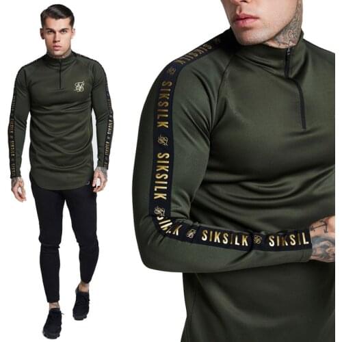 Autumn Spain Shirts Men SikSilk Long Sleeve T Shirt Men Sweatshirts Hip Hop Streetwear Sik Tshirt Silk Silk Sweatshirt