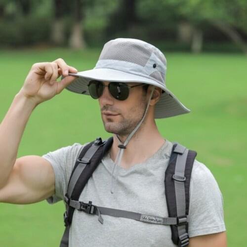 Men Fishing Hats Camping Hiking Hunting Caps Breathable Sun Hat Bucket Flap Cap Outdoor Soprts Cycling Wide Brim Cap