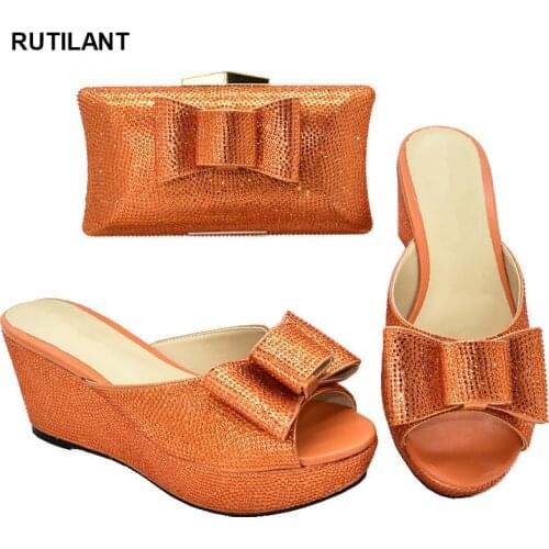 Latest Italian Women Wedding Pumps with Purse African Womens Party Shoes and Bag Sets Women Shoes and Bag To Match for Parties