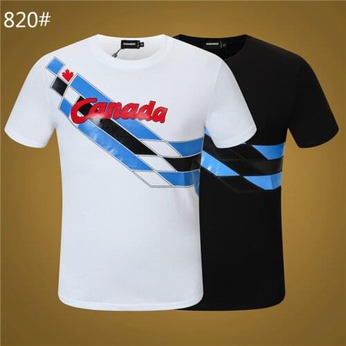 2021 new Dsquared2 printed canada short-sleeved T-shirt mens letter printing D2 fashion trend summer tide mens clothing