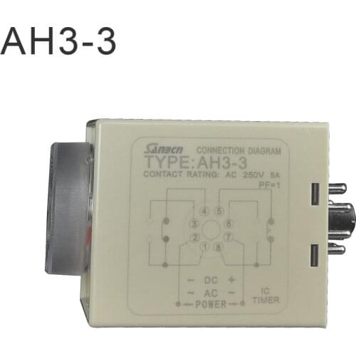 Latest new feature 24-240V AC/DC universal timer relay AH3-3 time delay relay good quality time relay time range 0.1S-60M