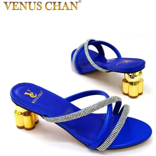 New African Wedding Women Shoe Med Heels Italian Shoes Ladies Dress Shoes Shoe for Women 2021 Fashion Women Open Toe Shoes