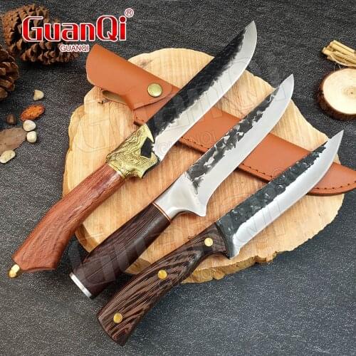 Hand Forging Boning Knife Meat Cutting Slaughtering Knife for Pigs and Sheep Fish Cutter Tools Stainless Steel Kitchen Knifes