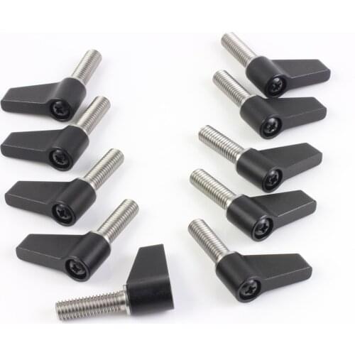 10pcs Ratchet Lever Wingnut M6 20mm Thumb Knob Screw fr 15mm Rod Clamp Support System Camera DSLR Rigs Cage Gimbal Slider Dolly