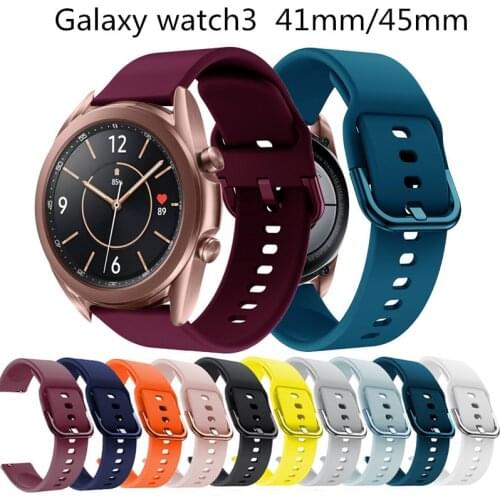20mm 22mm Silicone sport watch band for samsung galaxy watch active 2 Strap for huawei watch gt 2e For Samsung gear s3 frontier