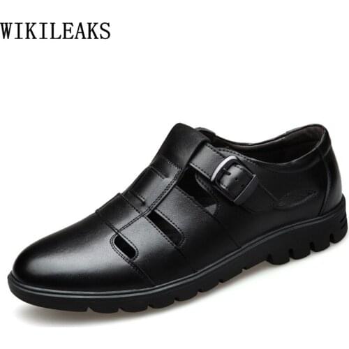 Leather Casual Shoes Breathable Mens Loafers Man Sandals 2021 Summer Shoes for Men Sandals for Men Luxury Designer Shoes Scarpe