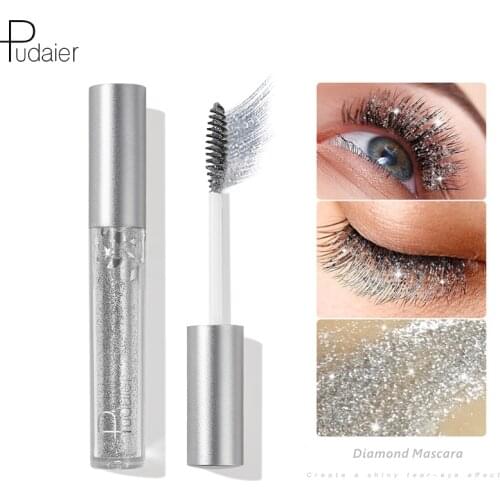 Diamond Glitter Mascara Quick Dry Water Drop Makeup Long Lasting Waterproof Curling Thick Shiny Eyelash Mascara