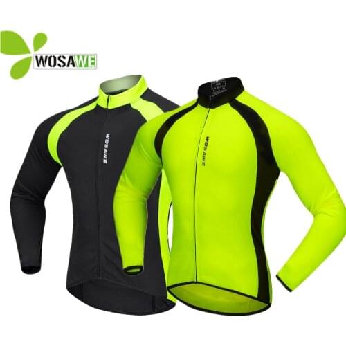 WOSAWE Autumn Cycling Jerseys Men Bicycle Sportswear Breathable Cycle Downhill MTB Reflective Long Sleeve Clothing Bike Shirts