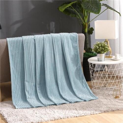 Winter Soft Striped Warm Bed Throw Blanket Bedspread Sofa Bedroom Decoration