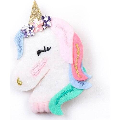 2018 New Baby Glitter Metallic Unicorn Hair Clips Girls Rainbow Hairpins For Kids Unicorn Party Hair Accessories