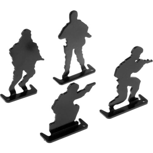 4pcs Metal Shooting Practice Targets Plinking Target Human-like Soldiers