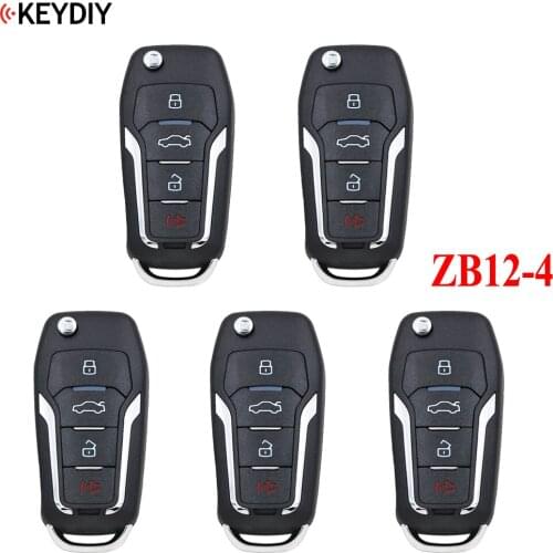 5PCS,KEYDIY Universal Smart Key ZB12-3 ZB12-4 for KD-X2 Car Key Remote Replacement Fit More than 2000 Models