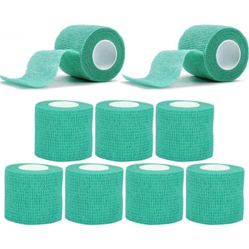 6/12/24Pcs Green Disposable Cohesive Tattoo Grip Tape Wrap Elastic Bandage Rolls for Tattoo Grip Tube Free Shipping