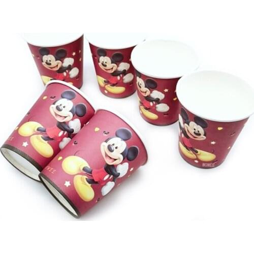 For 6 Kids Red Mickey Mouse Party Supplies Decorations Birthday Party Favors Cups Tablecloth Balloons Caketopper
