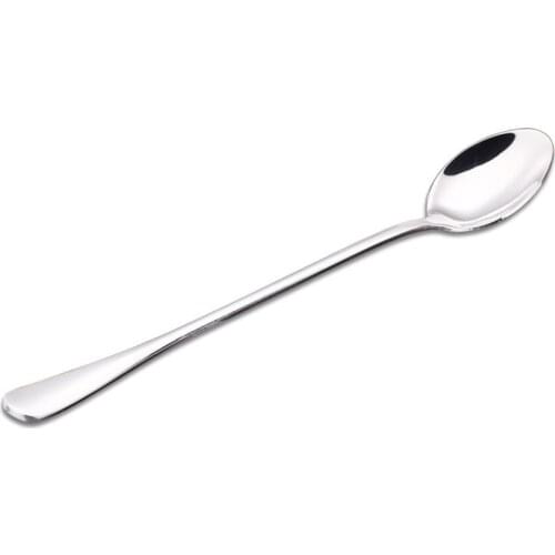 6PCS Household Stainless Steel Ice Tea Milkshake Coffee Multi-Purpose Spoon Kitchen Supplies Tablecake