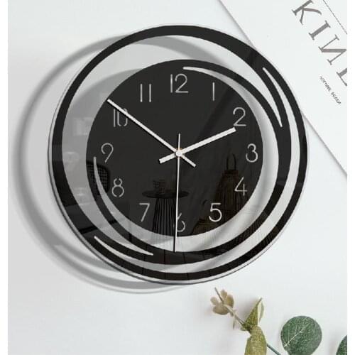 Creative Home Living Room Decoration Acrylic Wall Clock Nordic Minimalist Style Transparent Silent Clock