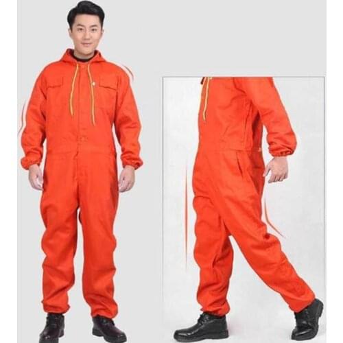 One-piece suit work clothes autumn dustproof car repairman painter coveralls wear-resistant large size orange overalls men