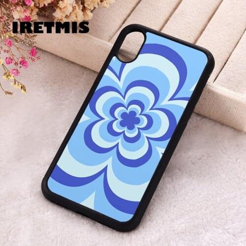 Iretmis 5 5S SE 2020 Phone Cover Case for iPhone 6 6S 7 8 Plus X Xs XR 11 12 Mini Pro Max Rubber Silicone Blue Flower Power