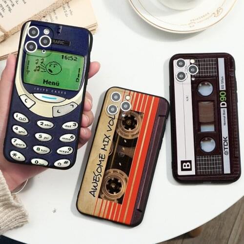 Vintage Cassette tape retro Case For Samsung Galaxy S10E S10 S9 S21 Ultra S20 FE Plus S8 A72 A52 A21S A32 A12 A51 A71 A50 Fundas