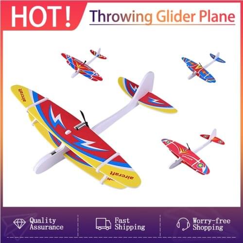Electric EPP Foam Hand Throw Plane Toys Outdoor Launch Glider Airplane Kids Christmas Gift Toy Free Fly Plane Toys Puzzle Model