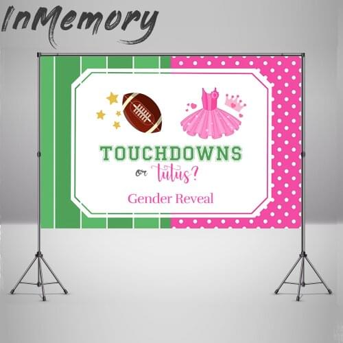 Photography Background Touchdowns or tutus Theme Boy or Girl Photo backdrop Gender Reveal Party backdrops for Kids Birthday