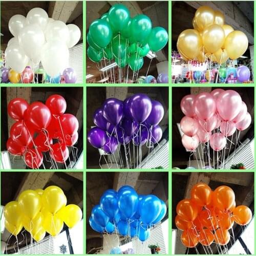 HOT 100pcs 10inch 1.2g Round Shape Latex Pearl Balloons Party Decorate Valentines Day Happy Birthday Wedding Decoration Ballon