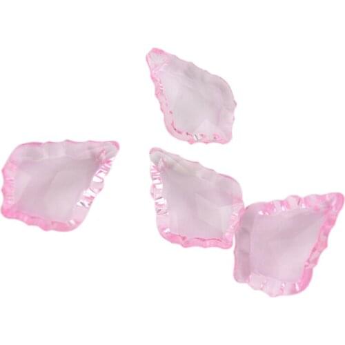 Hot 38mm/50mm/63mm Pink Crystal Maple Leaf Glass Drop Prism French Style Crystal Chandelier Hanging Pendants Lamp Decor