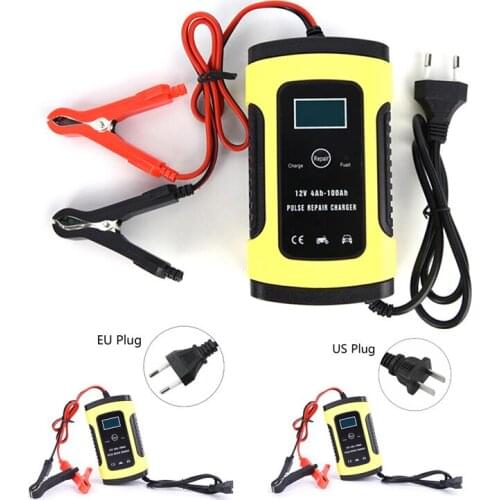 Intelligent Fast Power Charging Wet Dry Lead Acid Digital LCD Display EU/US Plug Full Automatic Car Battery Charger