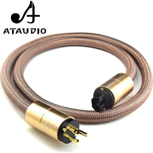 ATAUDIO Hifi OFC Power Cable With Gold-Plated US Plug AC Power Cord for DVD Amplifier CD